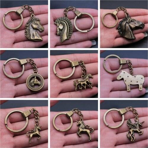 1 Piece Keychain Horse Head Horse And Unicorn key chain car cute keychain key chain car key chain car