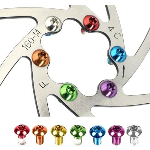 12pcs Mountain Bike MTB Color Decor Disc Screw Alloy Steel Disc Brake Pad T25 Screws Alloy Steel Disc Brake Rotor Fixing Screws