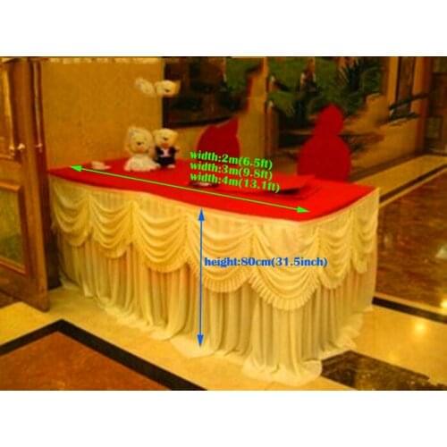 13.1ft(W)*31.5"(H) luxury beautiful Tablecloth wedding table skirt banquet table skirt with swag table cover wedding table swag