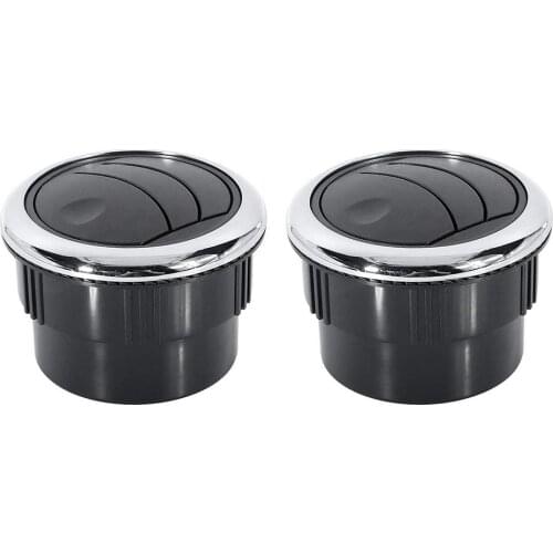 2 Pieces Dashboard Air Conditioning Deflector Side Roof Air Black Vent Outlet Mount Round Louvered Dash Vent Exhaust Grille