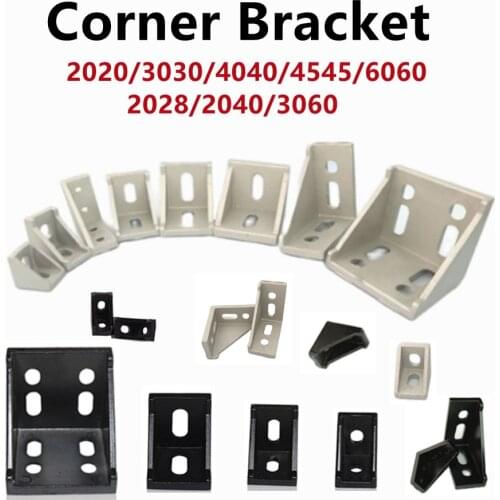 2020 2028 3030 3060 4040 4080 6060 20/30/40/45/60 Aluminum Profile Connector CNC Router Aluminum Corner Bracket 2040 3060 6060
