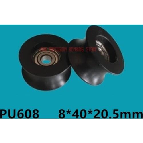 2021 Sale Rushed Nylon Plastic Coated Bearing Pulley 8*40*20.5mm U Groove Wheel Packing Guide Track 608