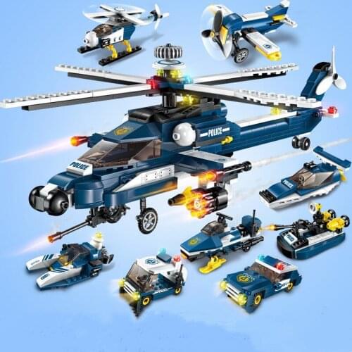 381pcs Enlightenment 1801 Military 8 In 1 Storm Gunship Assembled Model Car Boy Assembled Building Block Toy Gifts