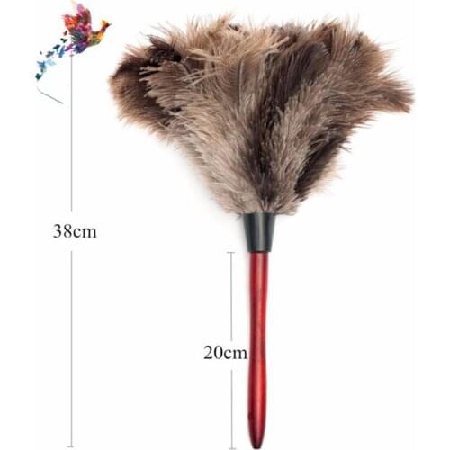 Anti-static Ostrich Feather Fur Wooden Handle Brush Duster Dust Cleaning Tool Household Cleaning Tools Household Merchandises