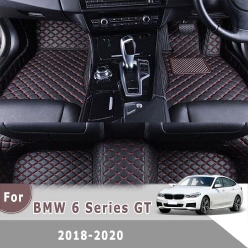 RHD Custom Car Floor Mats For BMW 6 Series GT 2020 2019 2018 Auto Interiors Accessories Styling Leather Front And Rear Foot Rugs