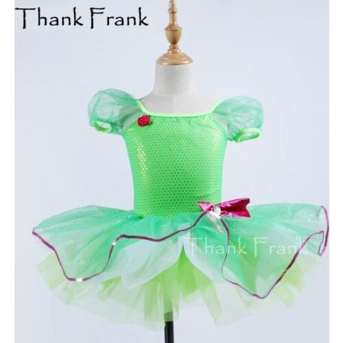 Bow Tutu Ballet Dresses For Girls Puff Sleeve Rosette Dance Wear Stage Costumes For Women C426