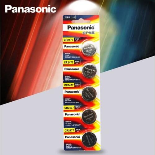 5PCS New Panasonic CR2477 3V CR 2477 High Performance High Temperature Resistant Button Coin Battery Cell Batteries Card pac