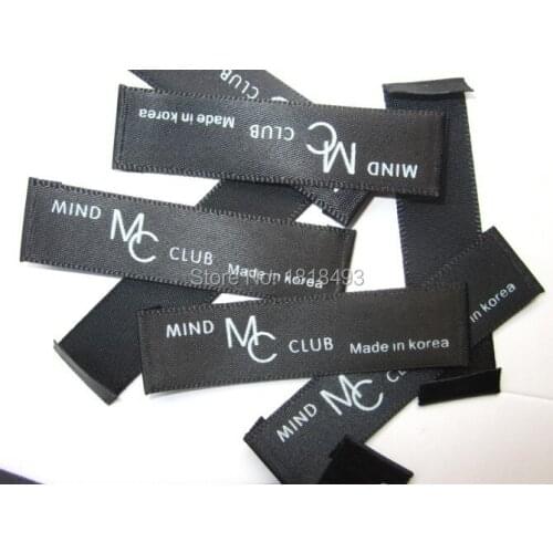 Free shipping custom clothing screen printing labels/garment care labels/clothing main labels/satin printed tags 2000 pcs a lot