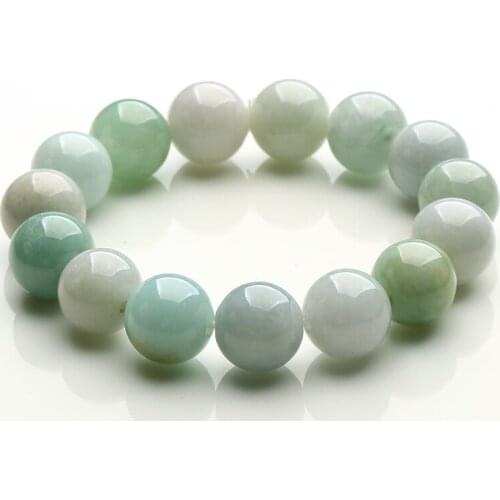 Natural jade bracelet, male and female, Burma jade hand string 13mm beads Jade Bracelet
