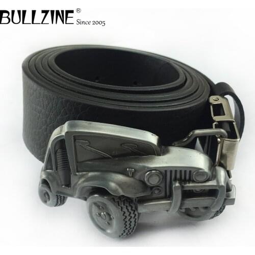 Bullzine zinc alloy retro Truck car belt buckle jeans gift belt buckle Free PU belt FP-02256 drop shipping
