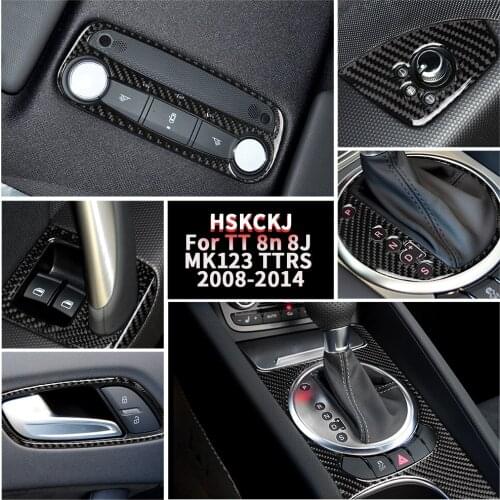 For Audi TT 8n 8J MK123 TTRS 08-14 Multiple Color Carbon Fiber Central Control Gear Panel Interiors Stickers Car Accessories