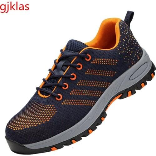 Breathable Safety Shoes Men Steel Toe Work Shoes Male Safty Sneakers Shoes Man Lightweight Anti Puncture Working Safety Boots