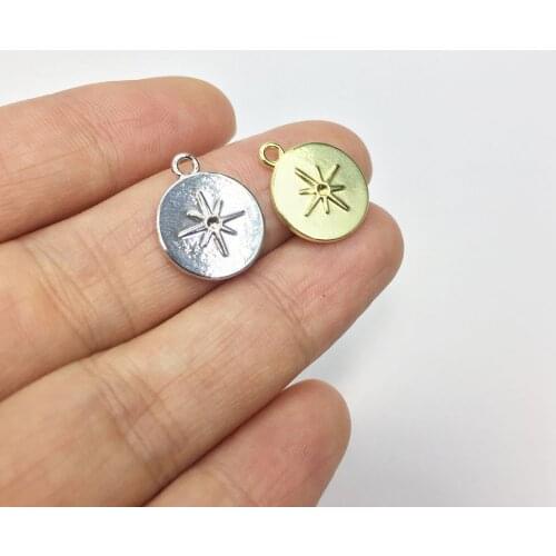 Eruifa 20pcs 13mm Zinc alloy Popular Tiny Hexagram Wholesales necklace,earring bracelet jewelry DIY handmade 2 color