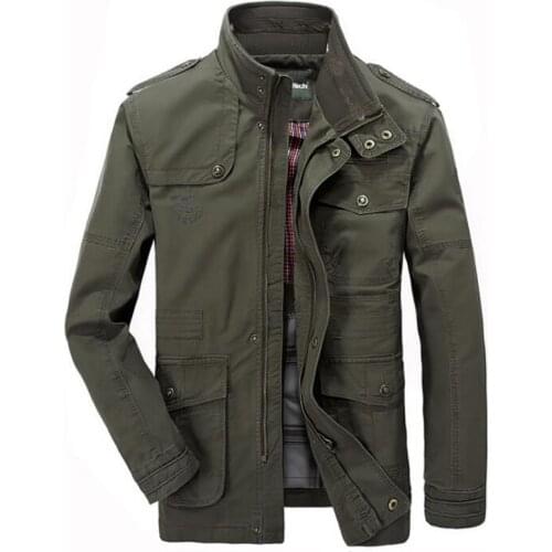 Jacket Men Causal Cotton Windbreaker Long Jackets Mens Military Outwear Army Clothing Plus Size 6XL 7XL Trench Pocket Coats