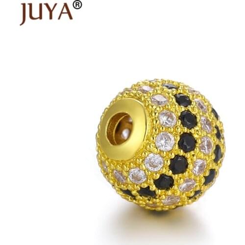 10mm Best Quality Brass Cubic Zirconia Round Spacer Beads for DIY Jewelry Findings Beads Accessories Components hacer pulseras