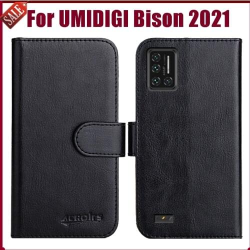 Hot! UMIDIGI Bison 2021 Case 6.3" Fashion 6 Colors Flip Soft Leather Wallet Cover For UMIDIGI Bison 2021 Case Phone Holder
