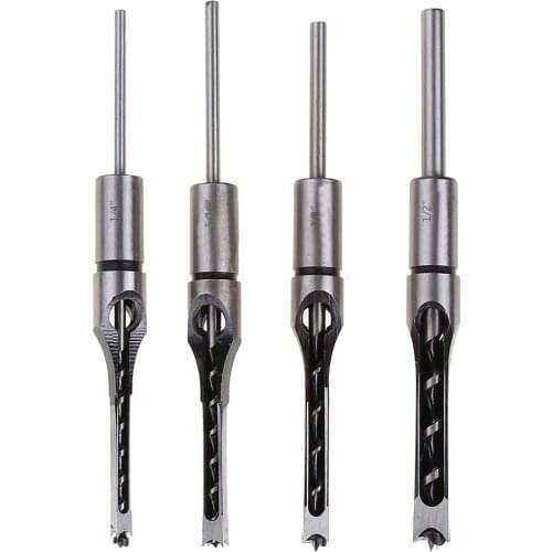 HSS Twist Drill Bits Woodworking Drill Tools Kit Set Square Auger Mortising Chisel Drill Set Square Hole Extended Saw 6.0mm~16mm