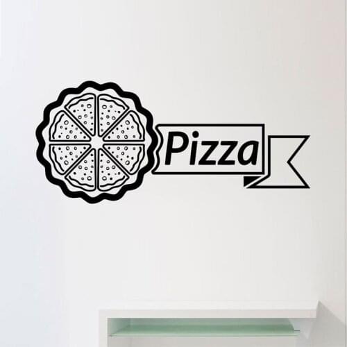 Pizza Pattern And Lettering Quotes Removable Wall Stickers for Western Restaurant Kitchen Background Decals Vinyl Poster LW349