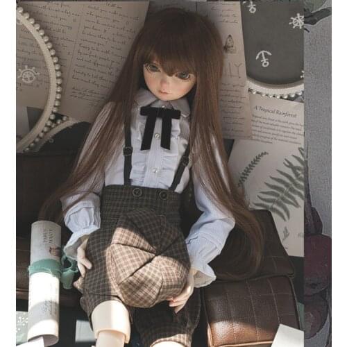 NEW 5PCS Bjd doll clothes for 1/3 1/4 1/6 England lattice belt pants Suit 2 colors Fashion bjd dolls accessories