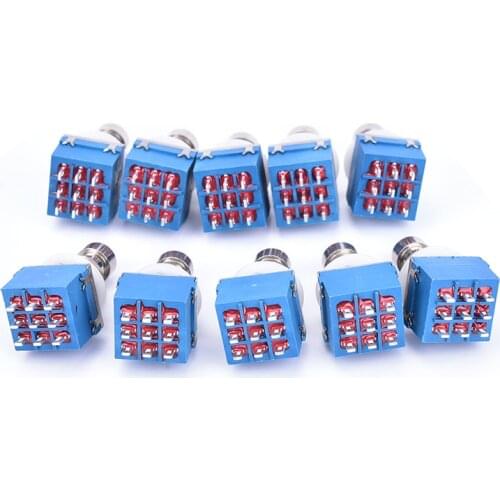 New 10 pcs/Lot 3PDT 9-PIN Guitar Effects Stomp Switch Pedal Box Foot Metal True Bypass Blue Free Shipping