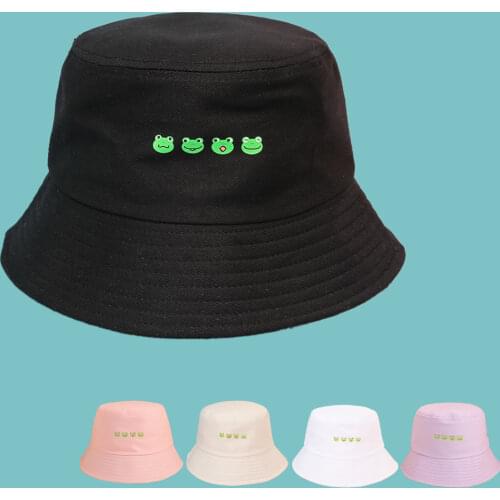Fashion Four Frogs Bucket Hat Man Summer Autumn Panama Outdoor Hiking Beach Fishing Cap Sunscreen Female Sunhat Bob SA781