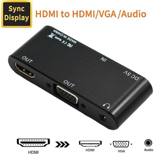 HDMI to VGA Adapter Converter with HDMI and Audio 3.5mm jack out Support 1080P for PS3 XBOX set-top boxes DVD Computer