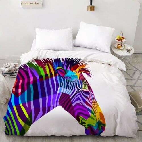 3D Duvet cover Quilt/Blanket/Comfortable Case Luxury Bedding 135 140x200 150x200 220x240 200x220 for Home Colorful animal zebra