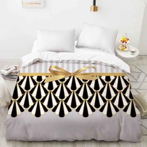 Duvet cover Comfortable Quilt Blanket Case Queen King Bedding 140x200 240x220 for Home Bowknot golden
