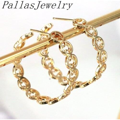 10 Pairs, New Designs Hollow Smiling Face Hoop Earrings For Women Girl Jewelry Gold Color Fashion Jewelery Gifts