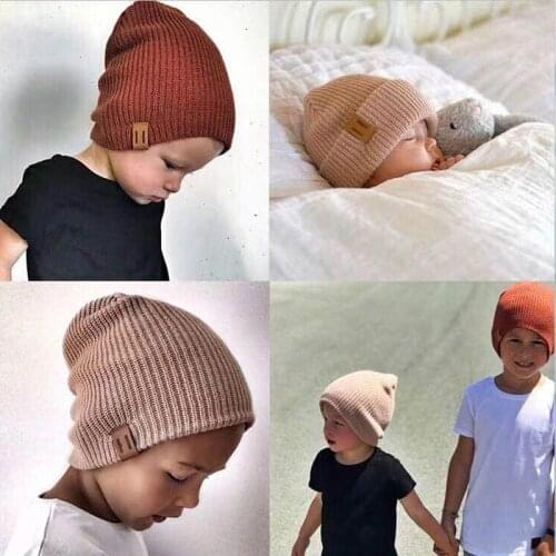 0-4y Baby hats Knitted Baby Girls Boys Winter Hat Baby Soft Warm Fashion Beanie Hat Elastic Kids Hats Toddler Casual Warm Cap