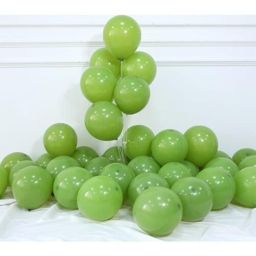 10/20/30Pcs Retro Olive Bean Pink Green Latex Balloons White Air Globos Happy Birthday Party Wedding Baby Shower Decorations New