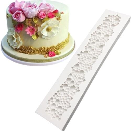 Pearl Rope Wave Shape Cake Side Lace Silicone Sugarcraft Mold Fondant Cake Decorating Tools