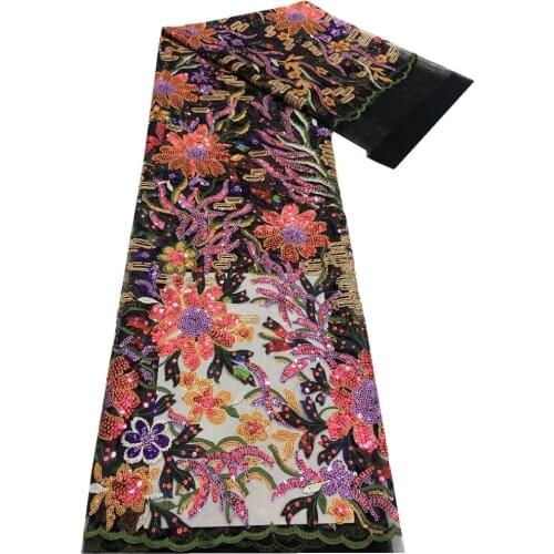 SJ Lace Embroiery Organza Lace African Lace Fabric 2021 High Quality With Sequence Nigerian Wedding Tulle Net Material XB3-33