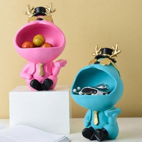 Lucky Deer Statue Ornaments Key Storage Decoration Table Decoration Miniature Sundries Storage Box