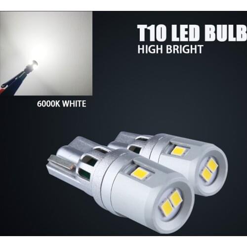 T10 W5W LED High Bright White Singal Light Car Lamp Plug and Play 3020 Chip 5SMD Turn Light Avoid Poor Contact 12V 6000K