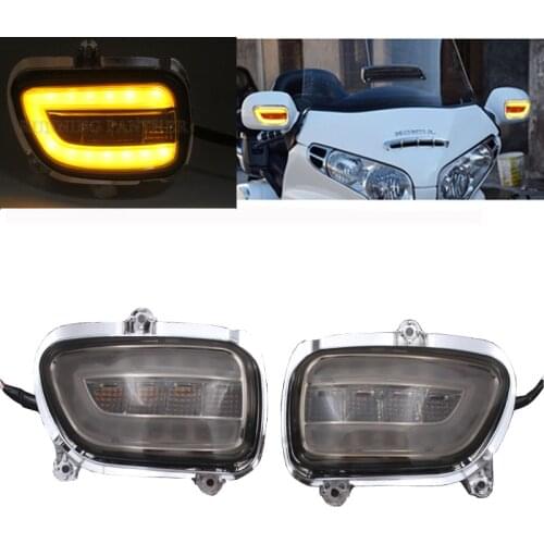 Clear/ Smoke Motorcycle LED Front Side Turn Signal Indicator Lights for Honda Goldwing GL1800 F6B 2001-2017