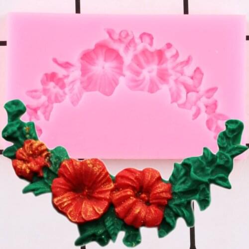 Wreath Silicone Mold Wedding Flower Fondant Cake Decorating Tools Chocolate Gumpaste Moulds Candy Resin Clay Molds