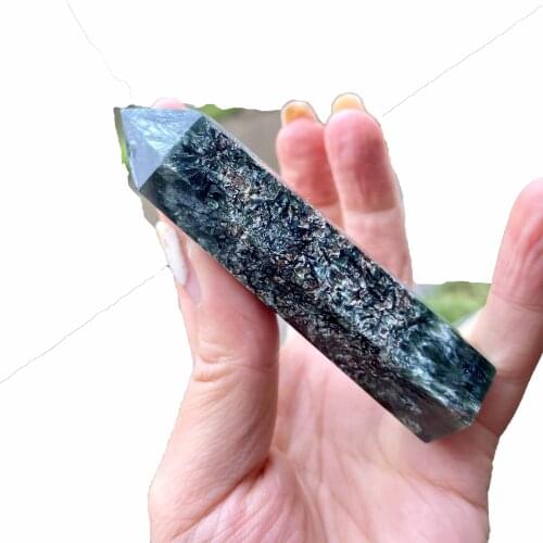 High Quality Natural seraphinite Point Tower Magic Wand For Healing Decorative Gifts