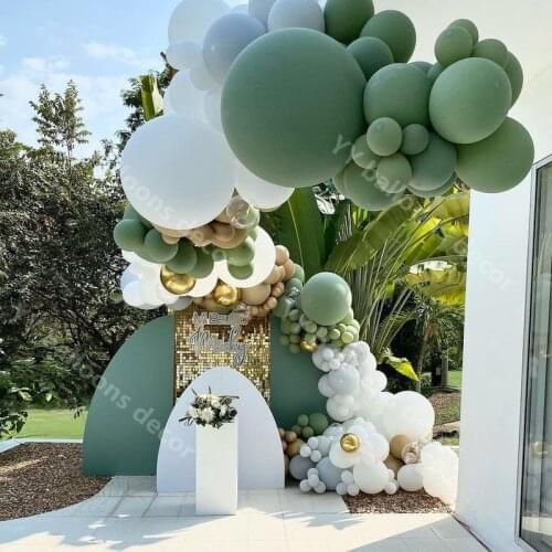 Sage Green White Baby Shower Balloon Arch Garland Kit Wedding Decoration Engagement Anniversary Party Mothers Day Decor