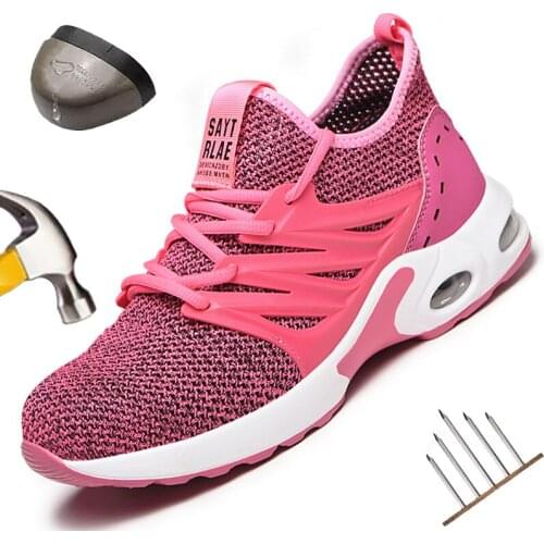 Men Women Shoes Work Safety Shoes Steel Toe Cap Safety Sneakers Boots 2021 Summer Shoe Breathable Indestructible Anti-Puncture