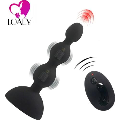 Women Anal Vibrator Sex Toys Vibrating Anal Beads Plug 10 Speeds Prostate Massager Wireless Remote Control G-spot Vibration