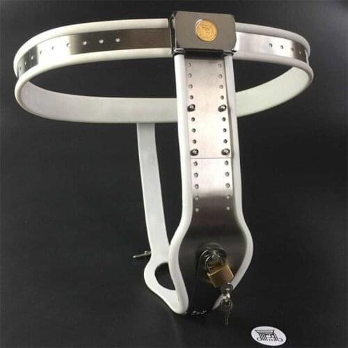 Prevent derailment female chastity belt 100% stainless steel + silicone lining adult sex toys for woman BDSM fetish bondage