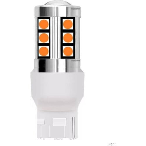 1PCS 2019 New T20 7440 W21W WY21W 15 SMD 3030 LED Car Turn Signals Bulbs Reserve Lamps Motor Tail Brake Lights Red White Amber