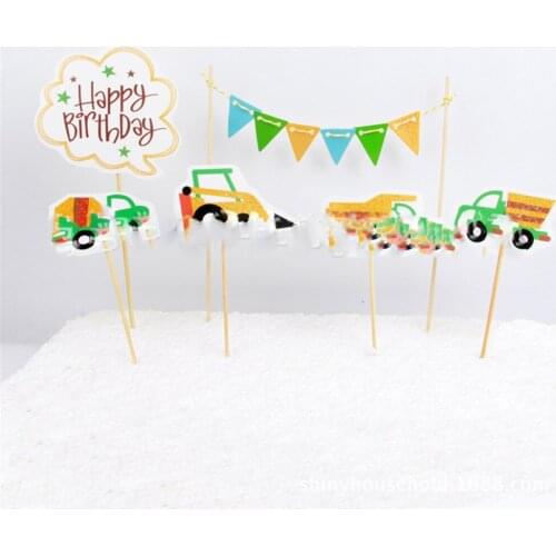 1 pcs new Coloured flagcake topper birthday cake decoration baby shower kids birthday party wedding favor supplies