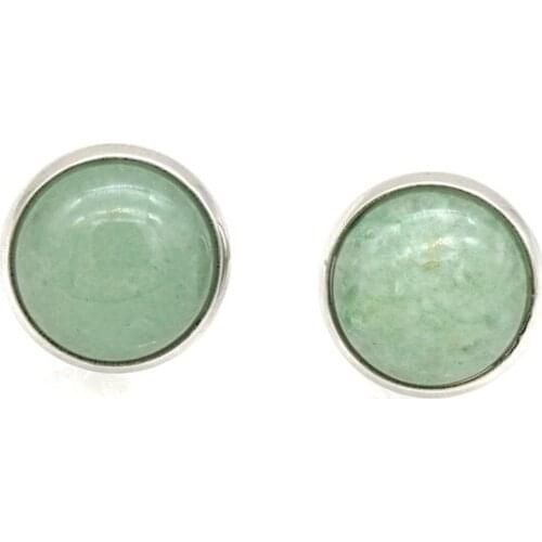 12mm Druzy Crystal Earrings Natural Stone Necklace Stainless Steel Metal Stud Pendant Jewelry Women Men Gift