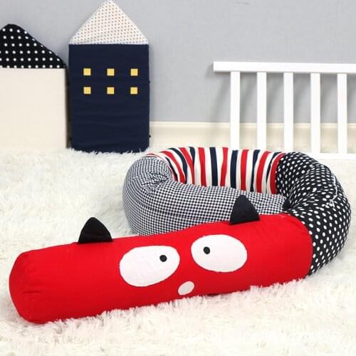 200cm New cartoon pattern red crib bumper bed bed fence baby guardrail crib fence anti-collision cotton