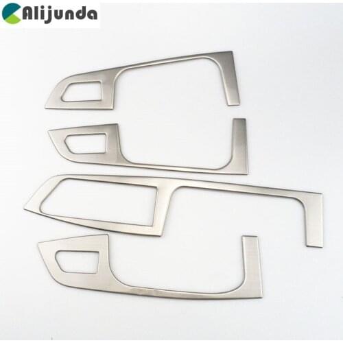 4 PIECES DIY Car Style Stainless steel window lift control Ring Panel Cover Parts for Volkswagen new Sagitar accessories