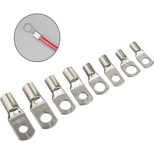 50/100pcs SC6-35 M6/M8 4-35mm2 Assorted Bolt Hole Tinned Copper Battery Lugs Ring Crimp Terminal Wire Welding Cable Connector