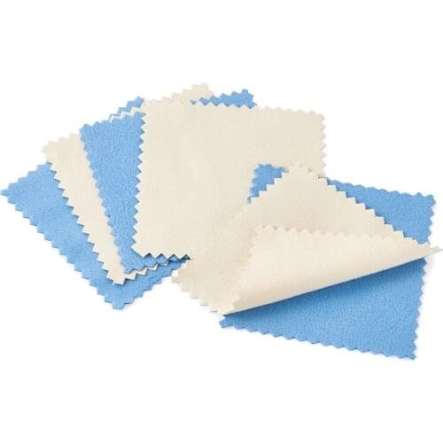 50pcs/lot Cleaning Polishing Cloth Suede Fabric Silver Color Polishing Cloth Wiping Cloth Jewelry Tools Square