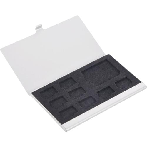 9 Micro-SD/SD Memory Card Storage Holder Box Protector Metal Cases 8 TF&1 SD